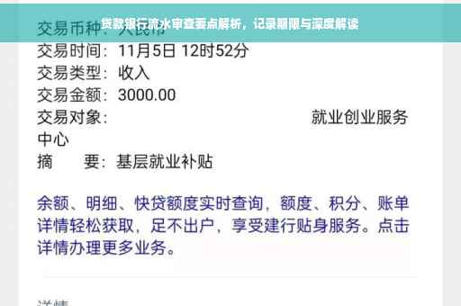 贷款银行流水审查要点解析，记录期限与深度解读