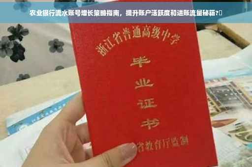 农业银行流水账号增长策略指南，提升账户活跃度和进账流量秘籍?✨