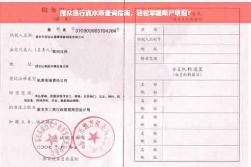 微众银行流水账查询指南，轻松掌握账户明细?