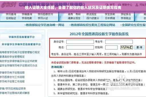 收入证明大全详解，全面了解你的收入状况及证明撰写指南