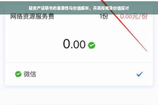 轻资产证明书的重要性与价值解析，开具指南及价值探讨