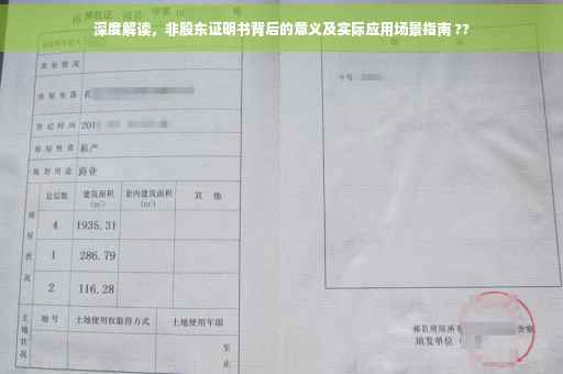 深度解读，非股东证明书背后的意义及实际应用场景指南 ??