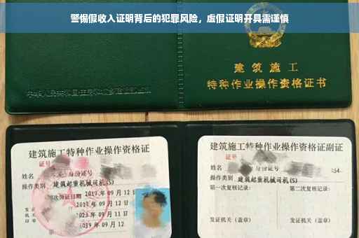 警惕假收入证明背后的犯罪风险，虚假证明开具需谨慎