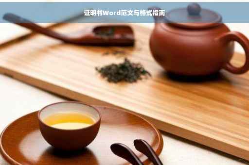 证明书Word范文与格式指南