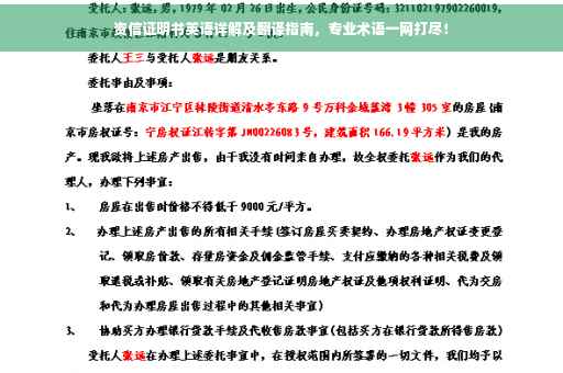 资信证明书英语详解及翻译指南，专业术语一网打尽！