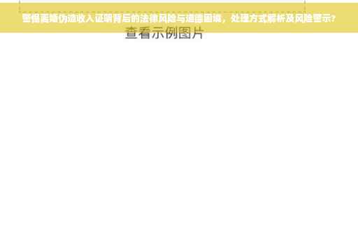 警惕离婚伪造收入证明背后的法律风险与道德困境，处理方式解析及风险警示?