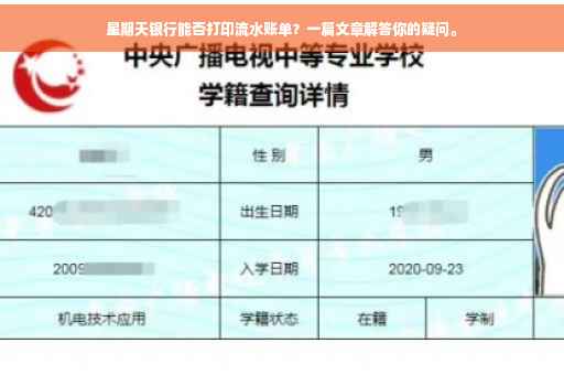 星期天银行能否打印流水账单？一篇文章解答你的疑问。