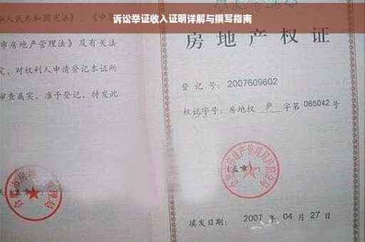 诉讼举证收入证明详解与撰写指南