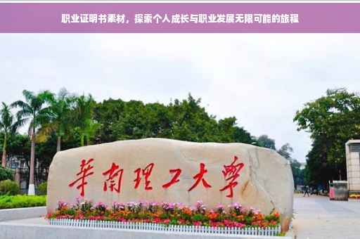 职业证明书素材，探索个人成长与职业发展无限可能的旅程