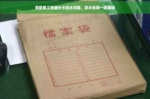 亚德客工资银行卡流水详解，流水金额一览揭秘