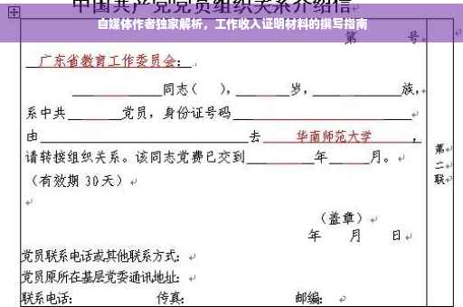 自媒体作者独家解析，工作收入证明材料的撰写指南