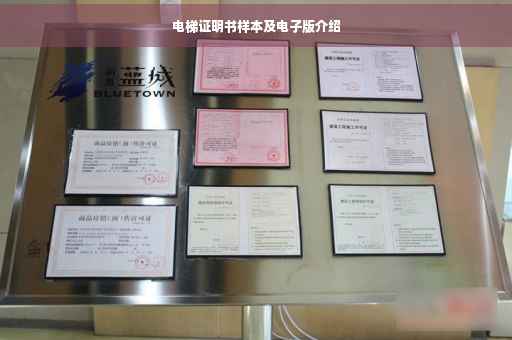 电梯证明书样本及电子版介绍