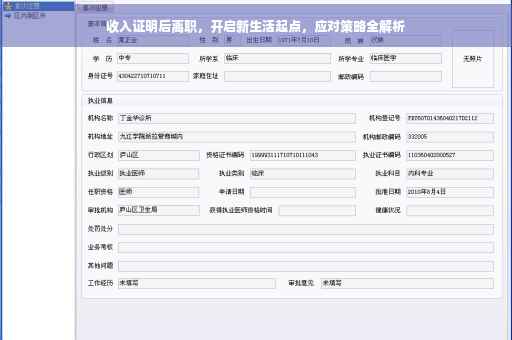 收入证明后离职，开启新生活起点，应对策略全解析