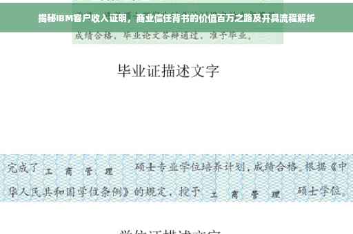 揭秘IBM客户收入证明，商业信任背书的价值百万之路及开具流程解析