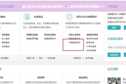 银行流水与征信报告深度解析，二者的区别及影响揭秘?⚡️
