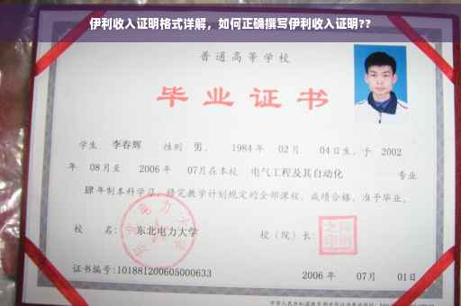 伊利收入证明格式详解，如何正确撰写伊利收入证明??