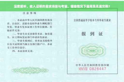 深度解析，收入证明的需求场景与考量，哪些情况下需用及无需交税？