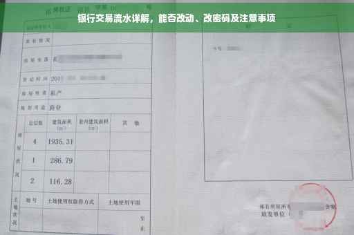 银行交易流水详解，能否改动、改密码及注意事项