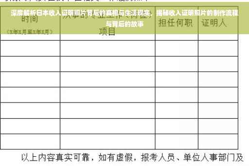 深度解析日本收入证明照片背后的真相与生活现实，揭秘收入证明照片的制作流程与背后的故事