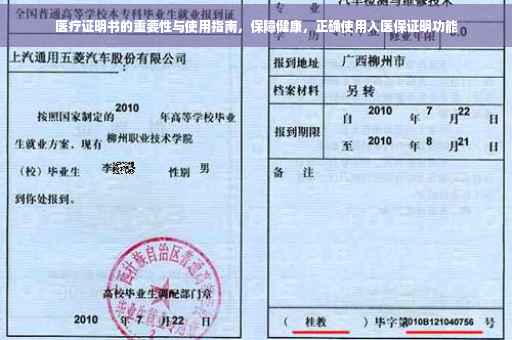 医疗证明书的重要性与使用指南，保障健康，正确使用入医保证明功能
