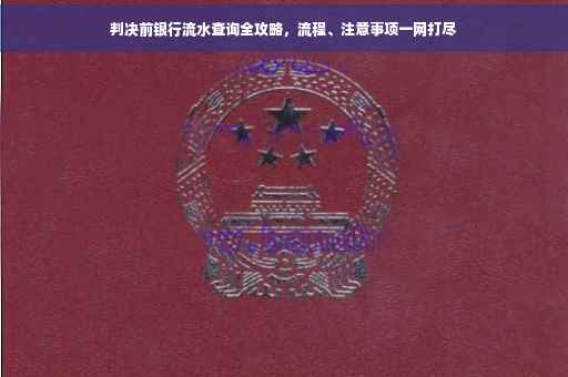 判决前银行流水查询全攻略，流程、注意事项一网打尽