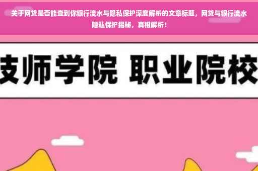 关于网贷是否能查到你银行流水与隐私保护深度解析的文章标题，网贷与银行流水隐私保护揭秘，真相解析！