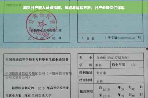 期货开户收入证明指南，获取与解读方法，开户必备文件详解