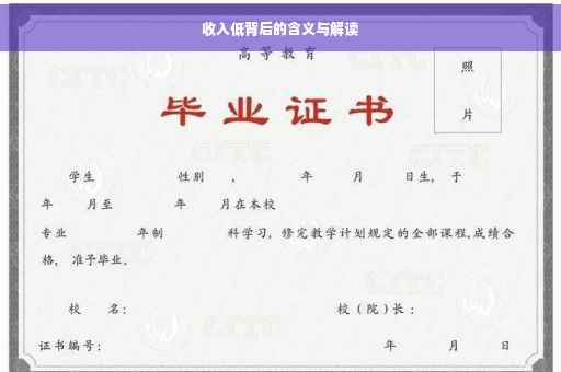 收入低背后的含义与解读