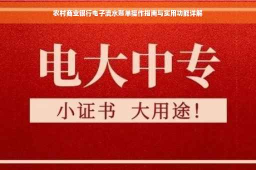 农村商业银行电子流水账单操作指南与实用功能详解