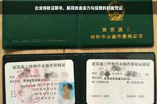企业存款证明书，展现资金实力与信誉的权威凭证