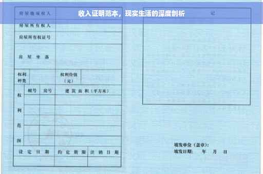 收入证明范本，现实生活的深度剖析