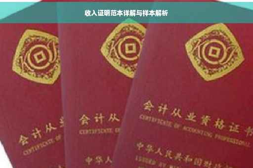 收入证明范本详解与样本解析