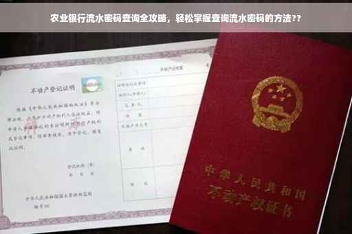 农业银行流水密码查询全攻略，轻松掌握查询流水密码的方法??