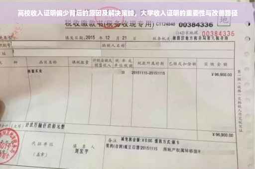 高校收入证明偏少背后的原因及解决策略，大学收入证明的重要性与改善路径