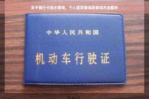 关于银行卡流水查询，个人能否查询及查询方法解析