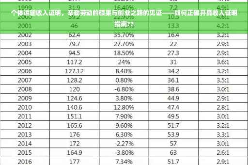 个体运输收入证明，辛勤劳动的硕果与创业之路的见证——如何正确开具收入证明指南??