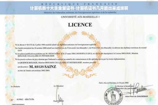 计算机类十大含金量证书-计算机证书几月能出来成绩啊