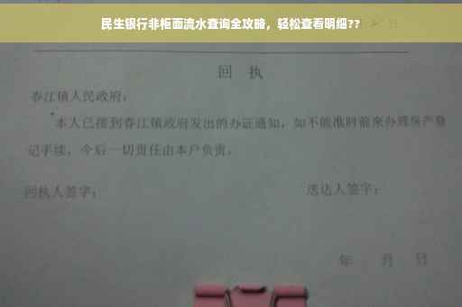 民生银行非柜面流水查询全攻略，轻松查看明细??