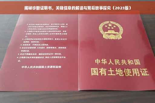 揭秘诊断证明书，关键信息的解读与背后故事探究（2023版）