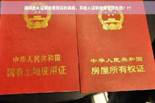 揭秘收入证明收费背后的真相，开收入证明收费是否合理？??