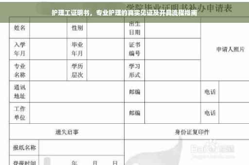 护理工证明书，专业护理的真实见证及开具流程指南