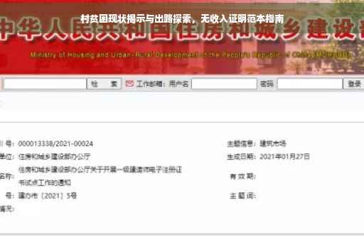 村贫困现状揭示与出路探索，无收入证明范本指南