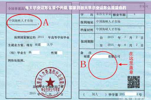 电大毕业证怎么是个光盘,国家开放大学毕业证怎么是蓝色的
