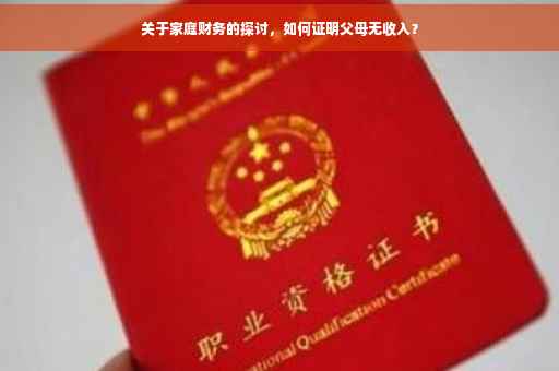关于家庭财务的探讨，如何证明父母无收入？