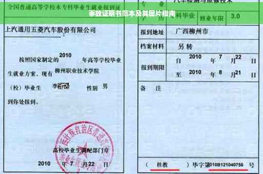 事故证明书范本及其图片指南