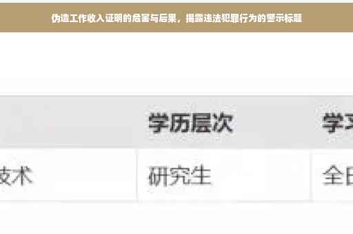 伪造工作收入证明的危害与后果，揭露违法犯罪行为的警示标题