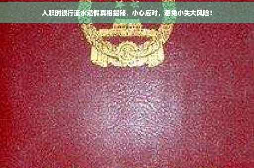 入职时银行流水造假真相揭秘，小心应对，避免小失大风险！