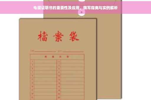 电缆证明书的重要性及应用，撰写指南与实例解析