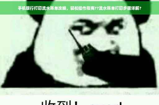 手机银行打印流水账单攻略，轻松操作指南??流水账单打印步骤详解?
