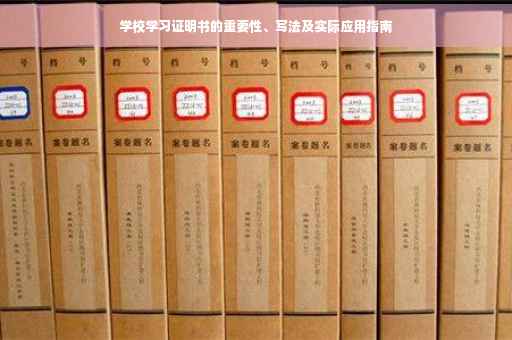 学校学习证明书的重要性、写法及实际应用指南
